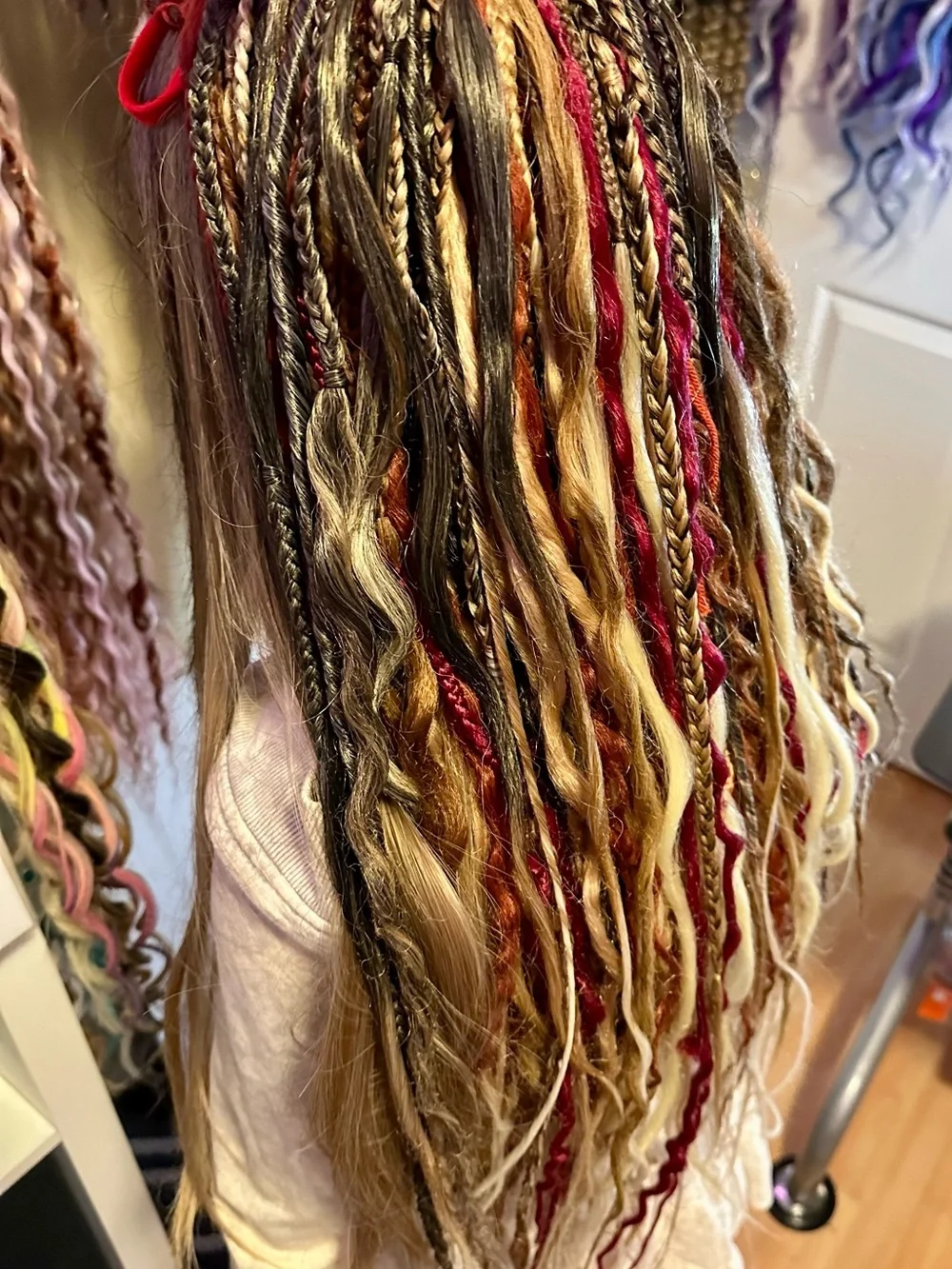Full Viking Multicolor Boho Hair Dreadful Dreadlocks 70DE